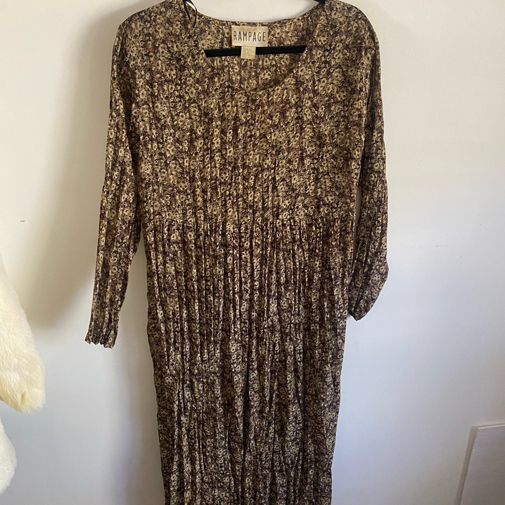 Rampage Vintage 1990's Long Sleeve Floral Dress Grunge